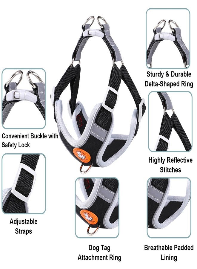 Karsaer Reflective Dog Vest Harness Adjustable Straps No-Choke Design with Free Leash Quick Release for Small to Medium Dogs G9001 - Image 3